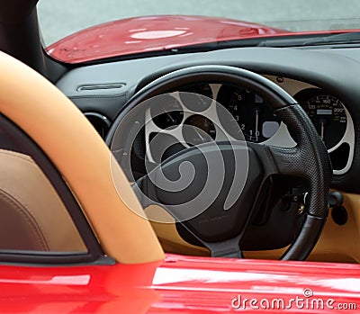 Dash of red exotic sports car