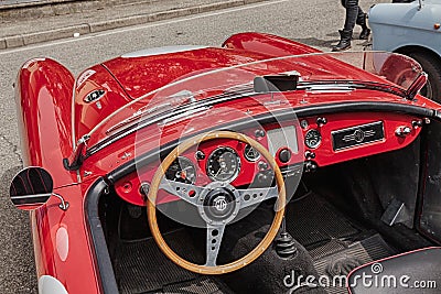 Dashboard of an old racing car