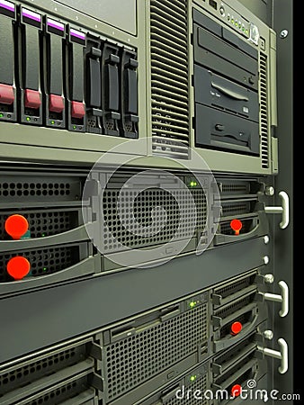 Data center computer servers rack