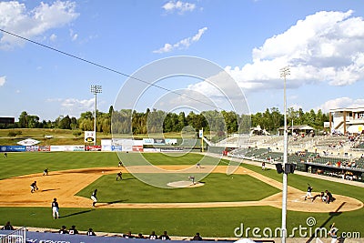 Day time Minor League baseball stadium