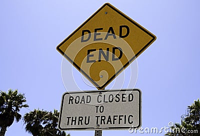 Dead end road sign