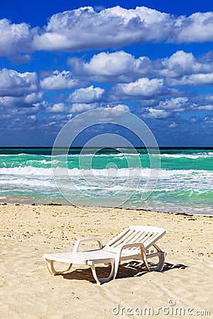 Deck chair on a beach