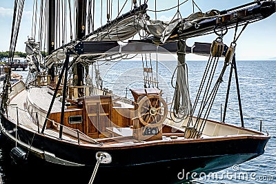 Deck of a sailing boat