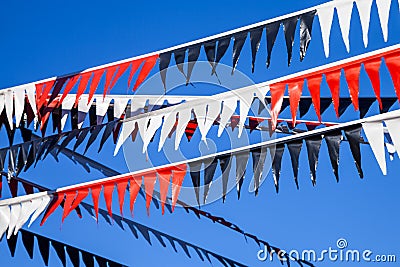 Decorative Red, White and Black Plastic Bunting Flags