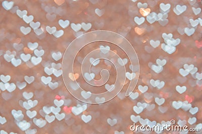 Defocused abstract hearts light background