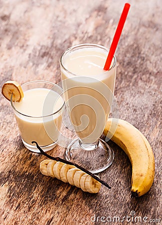 Delicious banana milkshake