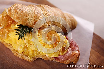 Delicious breakfast croissant