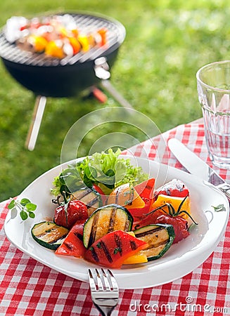 Delicious healthy plate of roasted vegetables, veggie