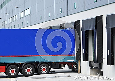 Delivery truck at warehouse