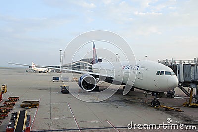 Delta Air Lines Boeing-777 in Hong Kong International Airport