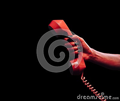 Demon hand with phone handset