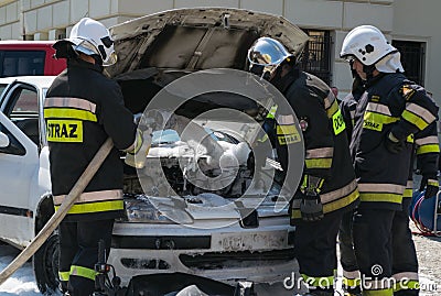 Demonstration of rescue services. First aid.