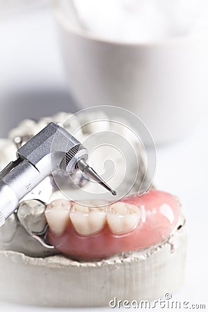 Dental check and dentistry drill