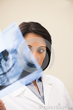 Dentist Examining X-Ray