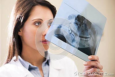 Dentist Examining X-Ray