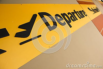 Departure arrival sign airport terminal