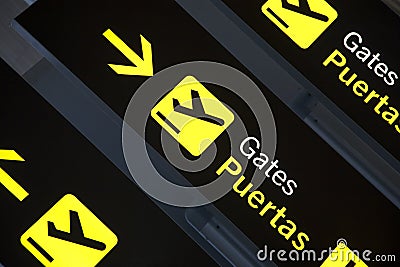 Departure Gate Sign at Airport