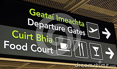 Departure gates sign