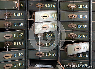 Deposit boxes of a bank