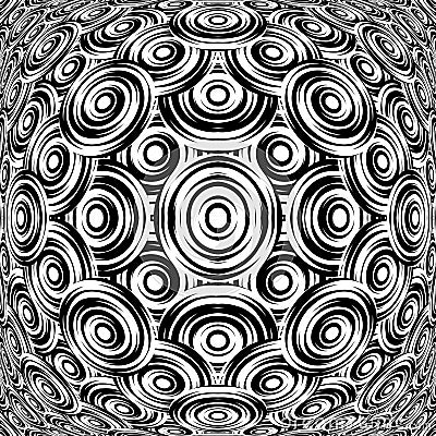 Design warped monochrome circle pattern
