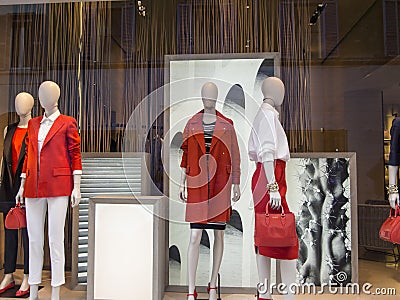 Designer clothes store display