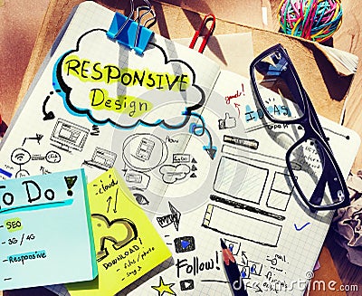Designer s Desk with Responsive Design Concept
