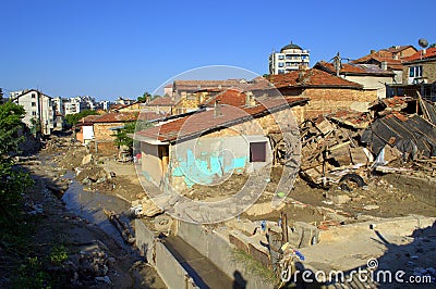 Destruction after Flood Bulgaria