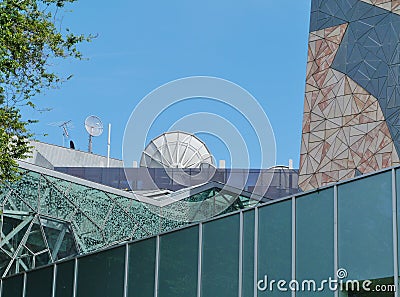 A detail of the fed square in Melbourne
