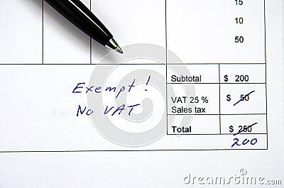 Incorrect invoice, VAT exempt