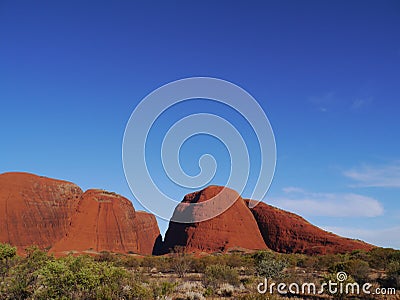 A detail of the Olgas red rocks