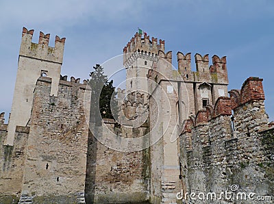 Detail of the Scaliger Castle at the lago di Garda