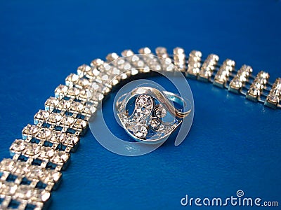 Diamond necklace with ring