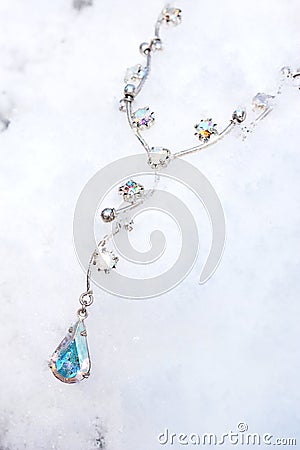 Diamond necklace in the snow