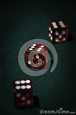 Dice on a casino table