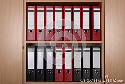 Files in office cupboard
