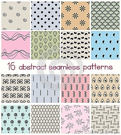 Different Shapes Seamless Patterns