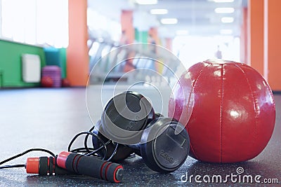 Different tools for fitness in gym