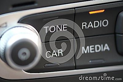 Digital car radio buttons