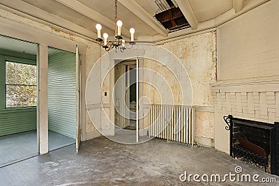 Dining room in old abandoned home