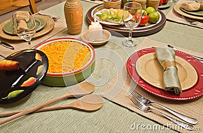 Dinner Table set for Mexican Food
