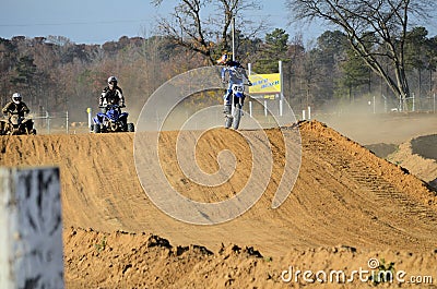 Dirt Bike and 2 Quad ATV s Racing