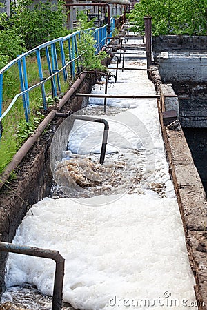 Dirty sewage water discharged in drainage