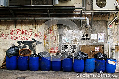 Dirty street in Hong Kong