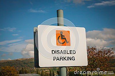 Disabled Parking Sign in Car Park