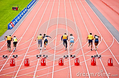 Disables athletes race in London 2012 stadium