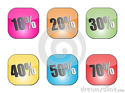 Cheap Stickers on Discount Stickers Different Colors Vector Illustration