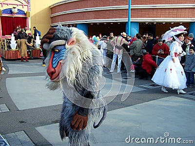 Disneyland Paris Parade with Mary Poppins and Monkey