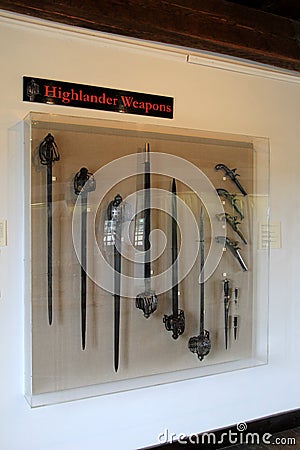 Display of Highlander Weapons used during the American Revolution War,Fort Ticonderoga,New York,2014