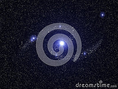 Distant blue new spiral galaxy background