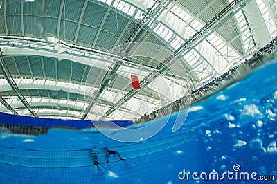 Dive pool and Chinese national flag